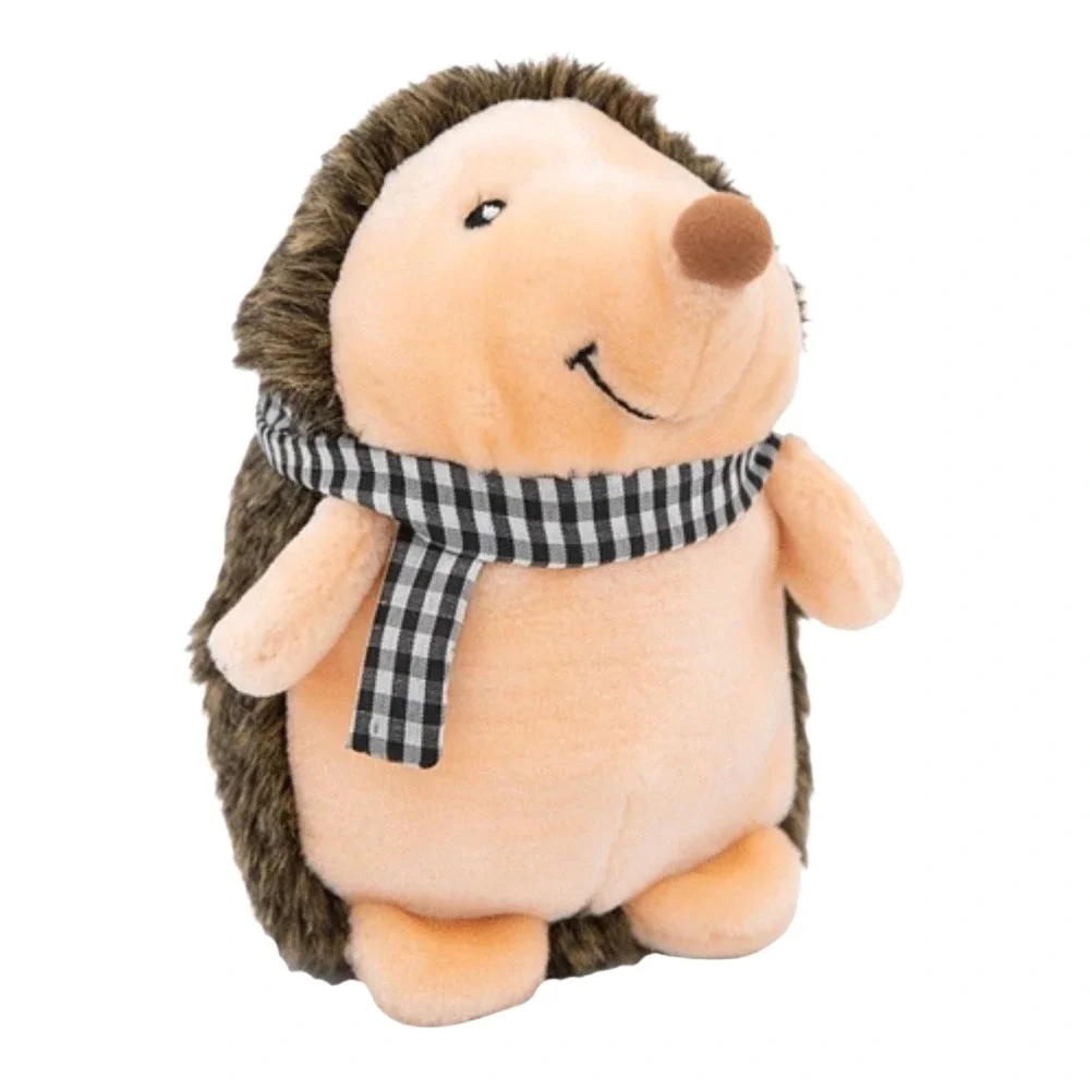 Zippy Paws Hetty the Hedgehog Plush Dog Toy Black‎ White Scarf 20cm x 15cm